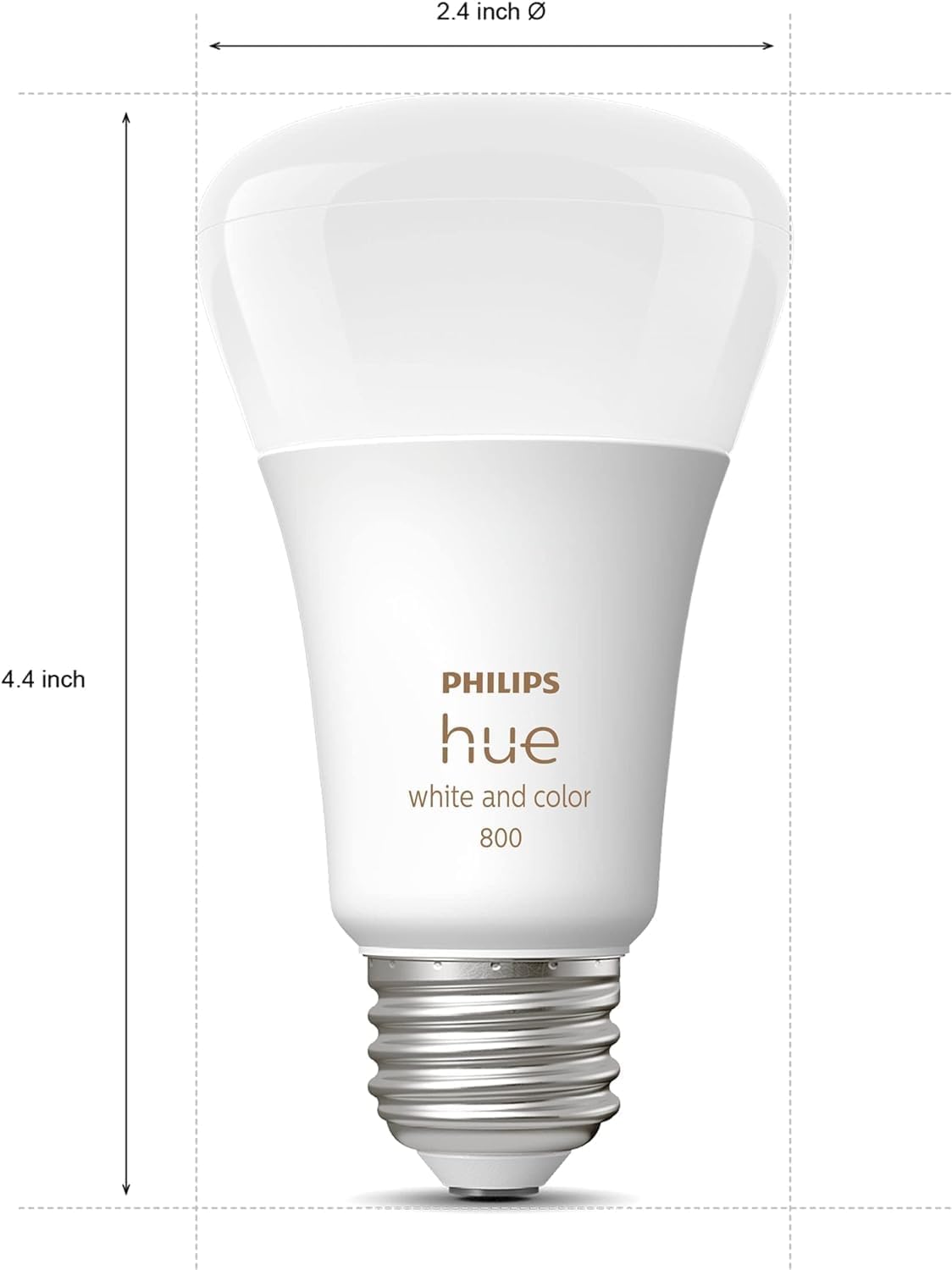 Philips Hue Smart A19 LED Bulbs – 60W Equivalent, 1 Pack, White and Color Ambiance